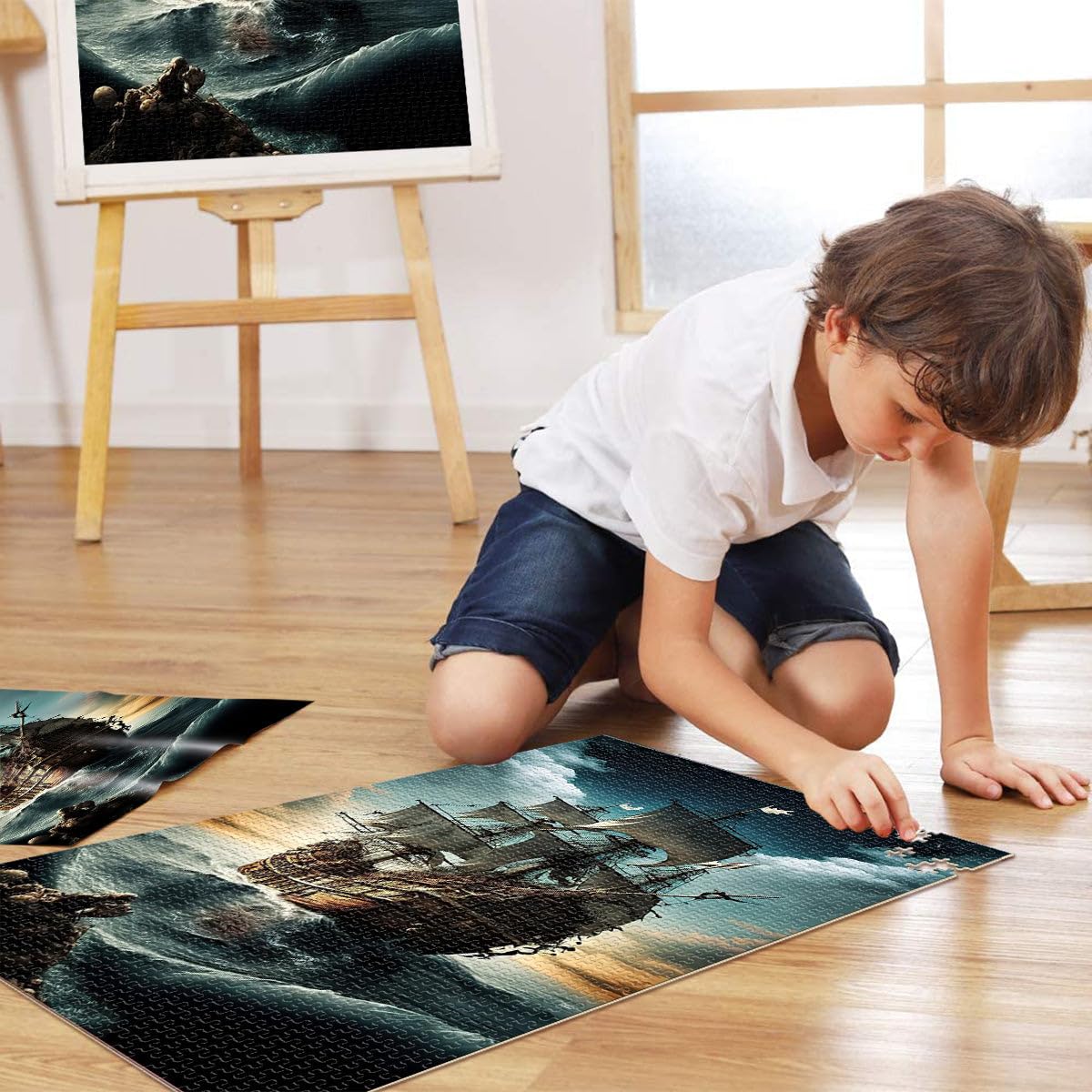 Puzzle 2000 pezzi per adolescenti Nave pirata Giocattolo educativo intellettuale decomprimente Collezione di artisti, Belle arti 70x100cm