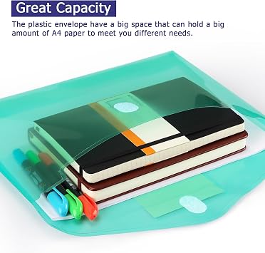 Tamaki Plastic Poly Envelopes Clear Folder Document, Letter Size, 12 PCS