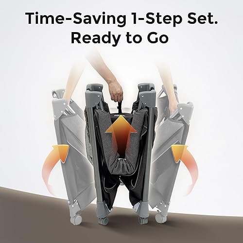 Miniatura 2 de Pamo Babe 1 paso de configuración 5 en 1 corralito para bebés Cuna portátil con moisés independiente y cambiador