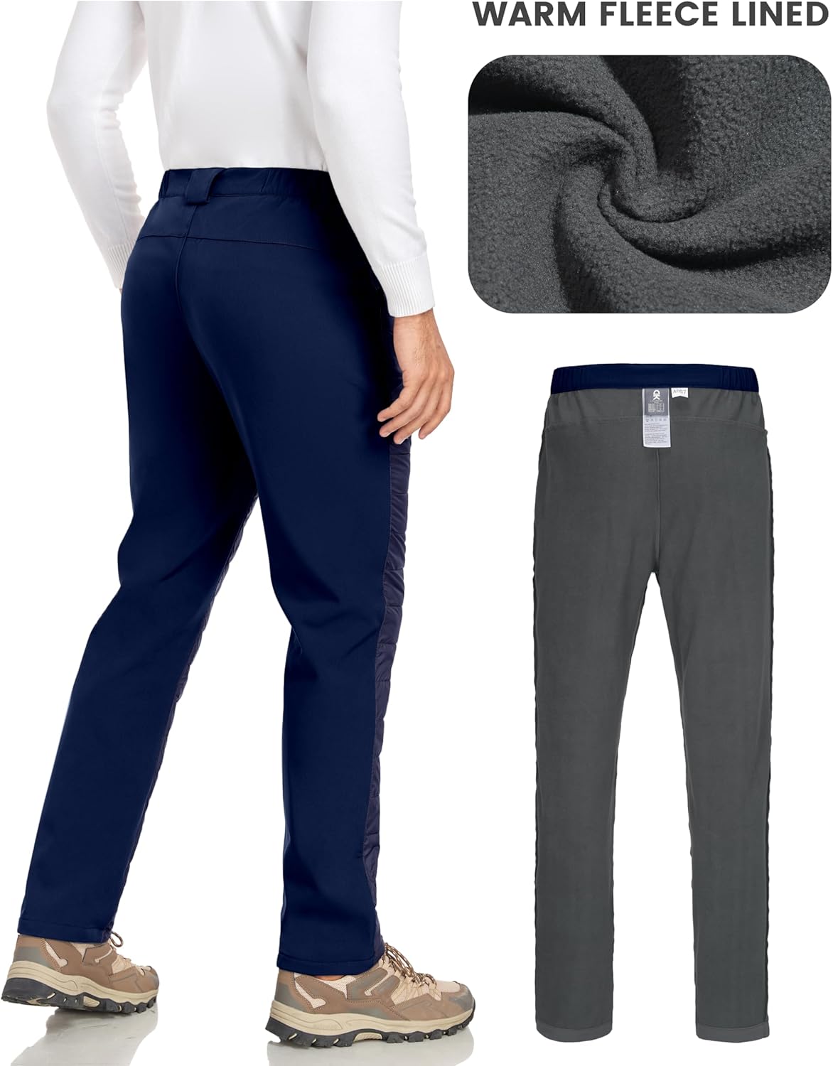 Little Donkey Andy Men's Puffer Pants Warm Fleece Lined Quilted Insulation Snow Ski Pants - Image 4