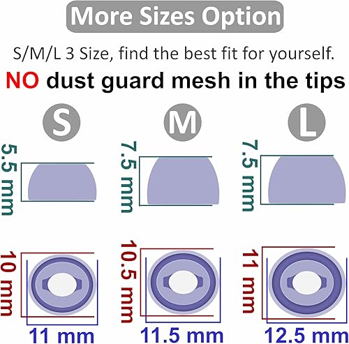 Miniatura 18 de 6 pares de auriculares de repuesto para Galaxy Buds Pro Eartips, S/M/L de 3 tamaños, goma de silicona flexibles, puntas de ala compatibles