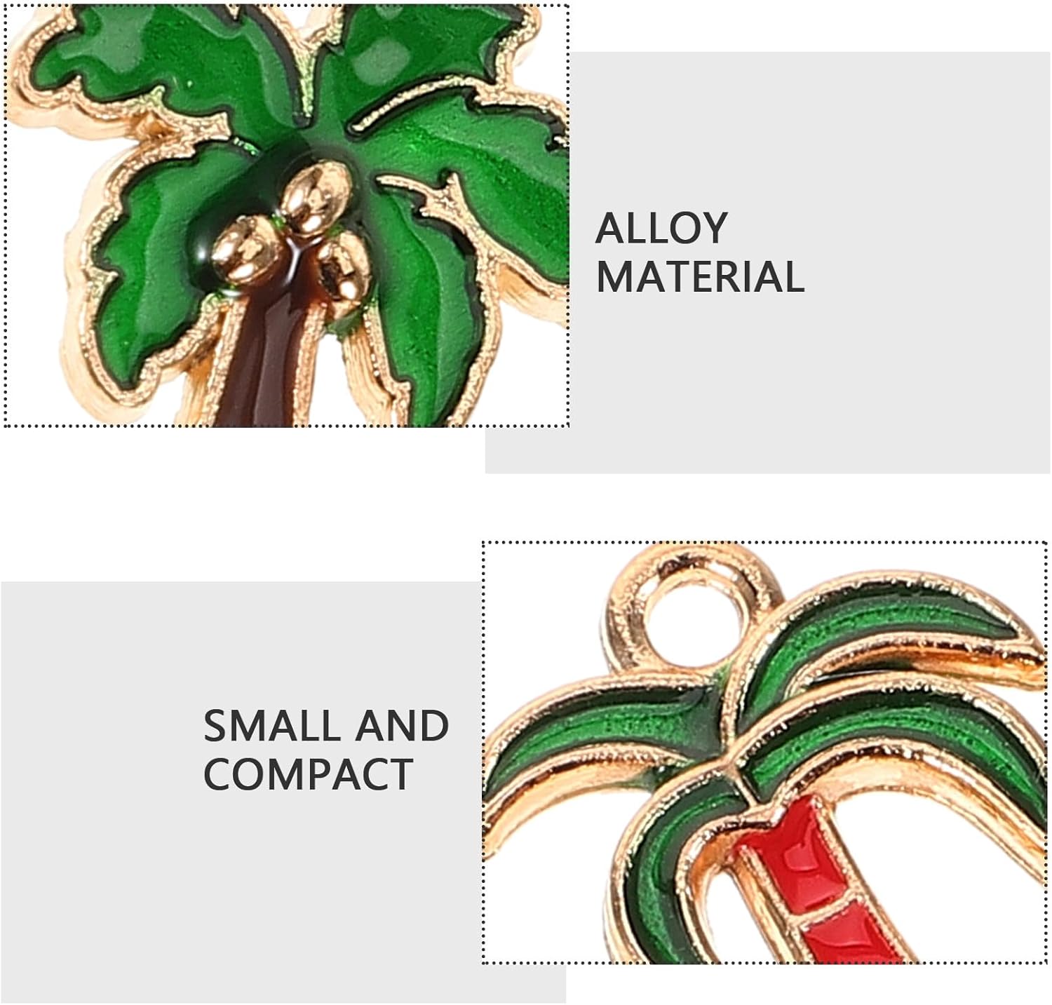 NUOBESTY 20pcs Enamel Charms Beads Tropical Hawaii Palm Tree Charms Pendant Beads Findings Accessories for Bracelet Earring Necklace DIY Supplies - Image 5