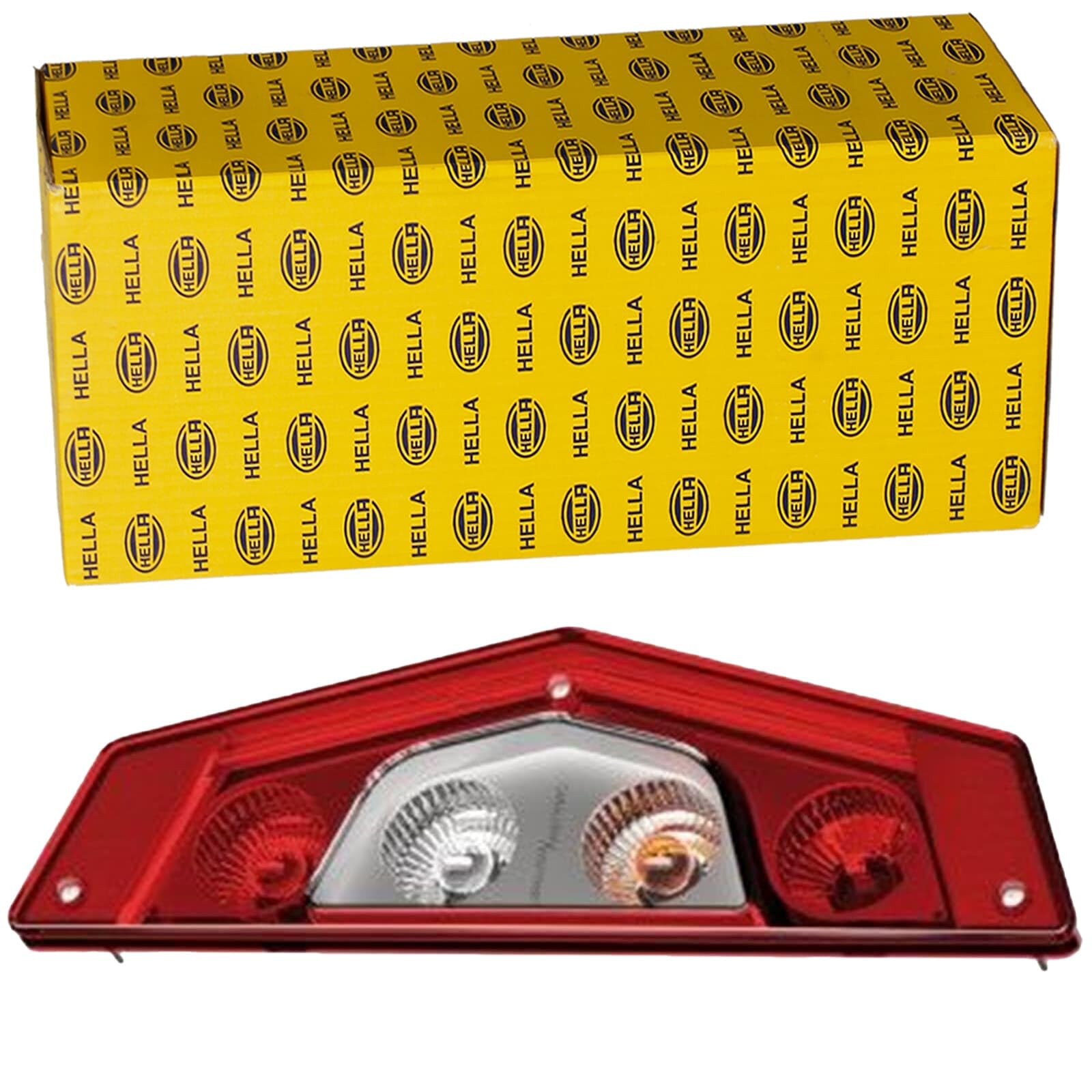 HELLA 2Vp 012 570-121 Feu Arrière - Caraluna X - Hybride - 12V - Montage Encastré/Vissé - Couleur Du Voyant: Limpide/Rouge - Fiche: Fiche Schuko - Droite - Quantité: 1