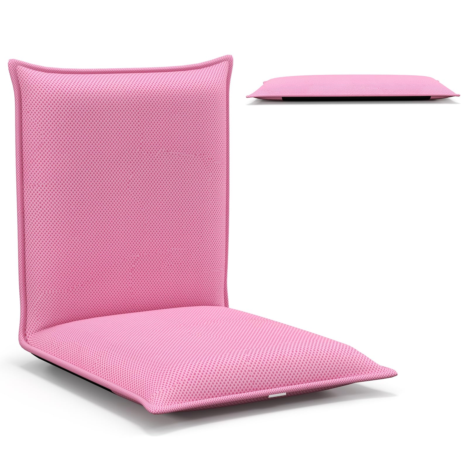 COSTWAY Folding Sofa Bed, 6 Positions Adjustable Lazy Floor Sofa Chair Bed, Padded Reading Gaming Lounge Sleeper Recliner Floor Chair Seat for Living Room, Bedroom and Office (Pink)