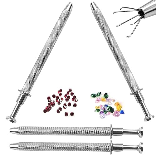 OdontoMed2011 Juego de 4 piezas de 5 puntas con piedras preciosas de diamantes de acero inoxidable