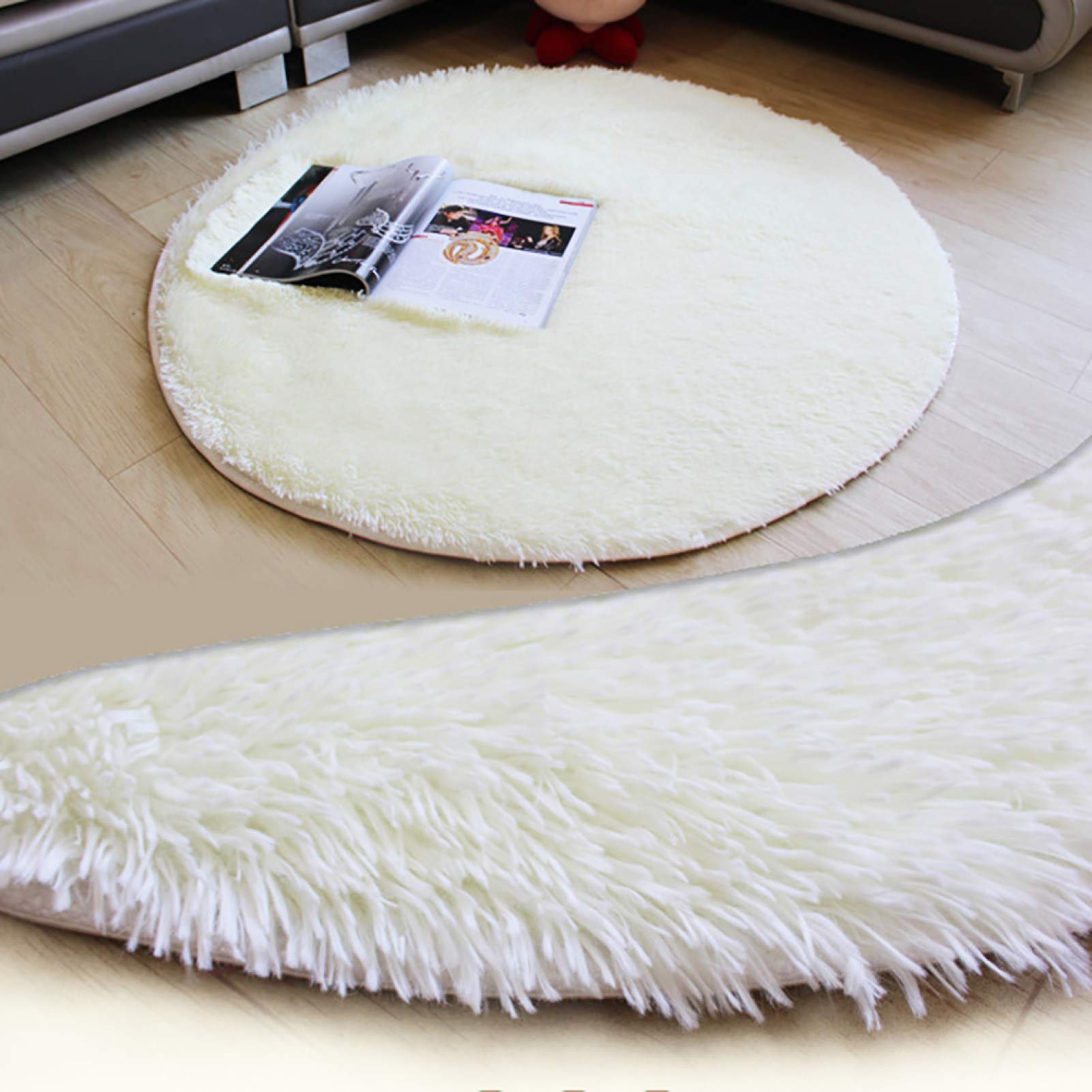 Tapis De Bain Rond En Coton Monochrome 80 Cm - HKliving
