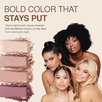 Palladio Eyeshadow Quads, Velvety Pigmented Blendable Matte, Metallic and Shimmer Finishes, Creamy Formula, Four Way Quad Eye Shadow Palette, Talc-Free (Ballerina)