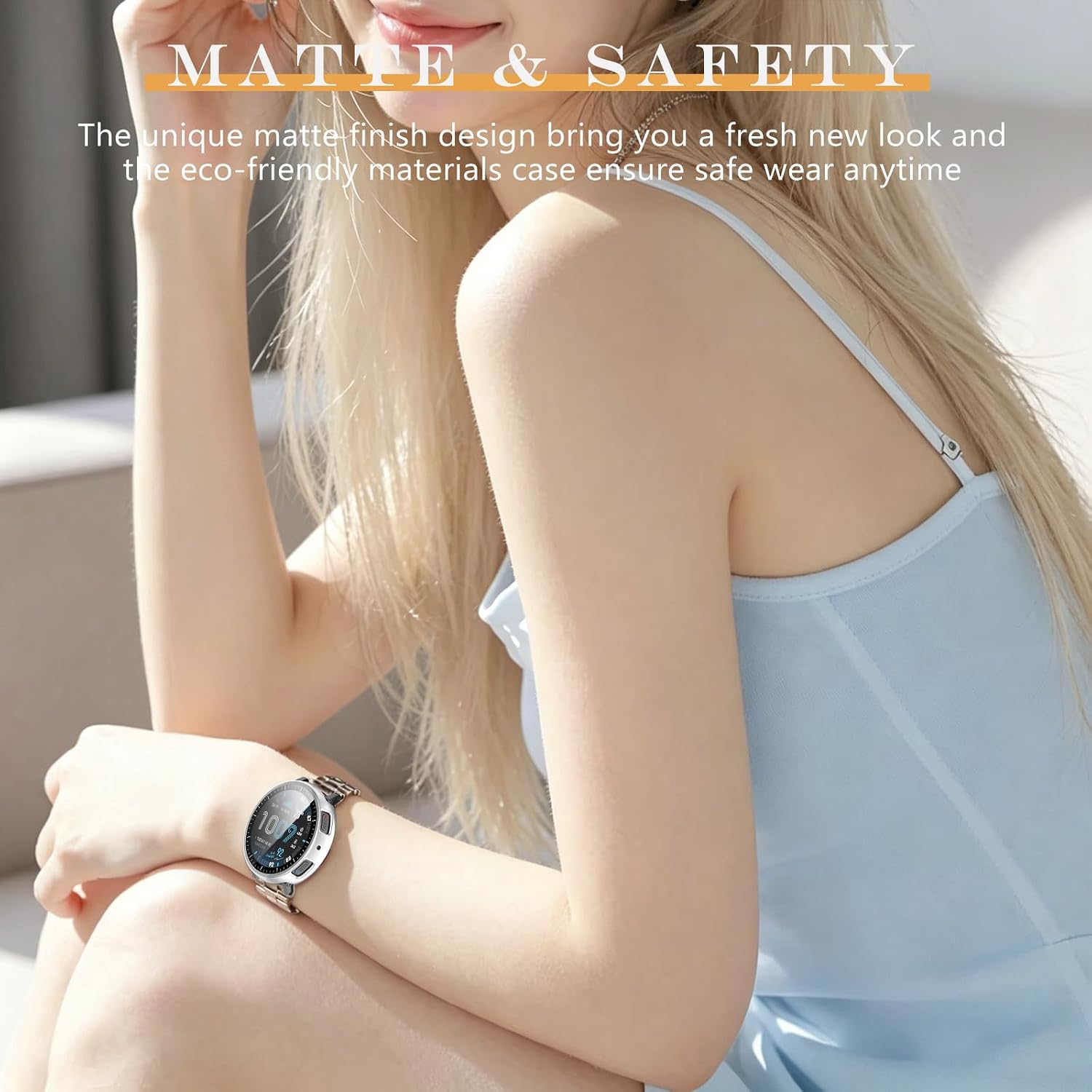 2Pack Matte Cases Compatible with Amazfit Active Max Screen Protector Case 48mm Hard Cover, HD Clear Face Cover Full Protective Bumper, Matte Screen Guard for Amazfit Active Max Bands Accessories