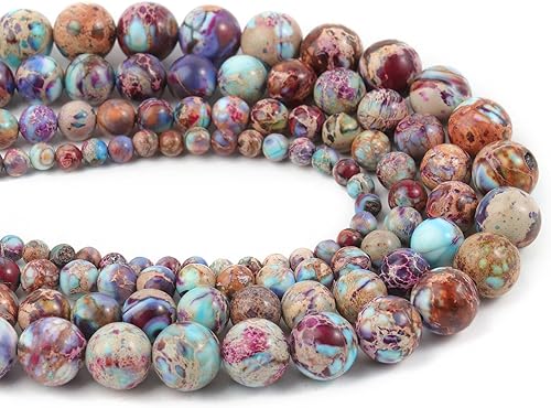 Miniatura 4 de Love Beads - Cuentas redondas multicolor de ojo de tigre para hacer joyas, cuentas de piedras preciosas de 15 pulgadas y 0.315 in