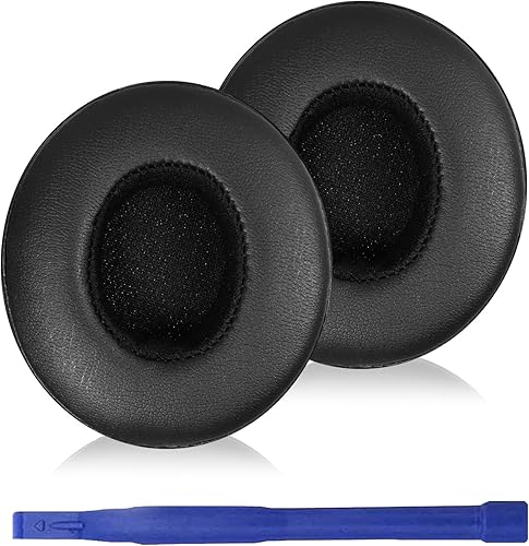 Earpads Replacement Ear Pads Protein PU Leather Ear Cushion Compatible with Solo 2.0 Solo3 Wireless On-Ear Headphones (Black)