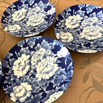 有田焼　萬ニ郎作　牡丹絵付　大皿、中皿セット 元箱付き 有田焼 萬ニ郎作 牡丹絵付 大皿、中皿セット 元箱付き Amazon.co.