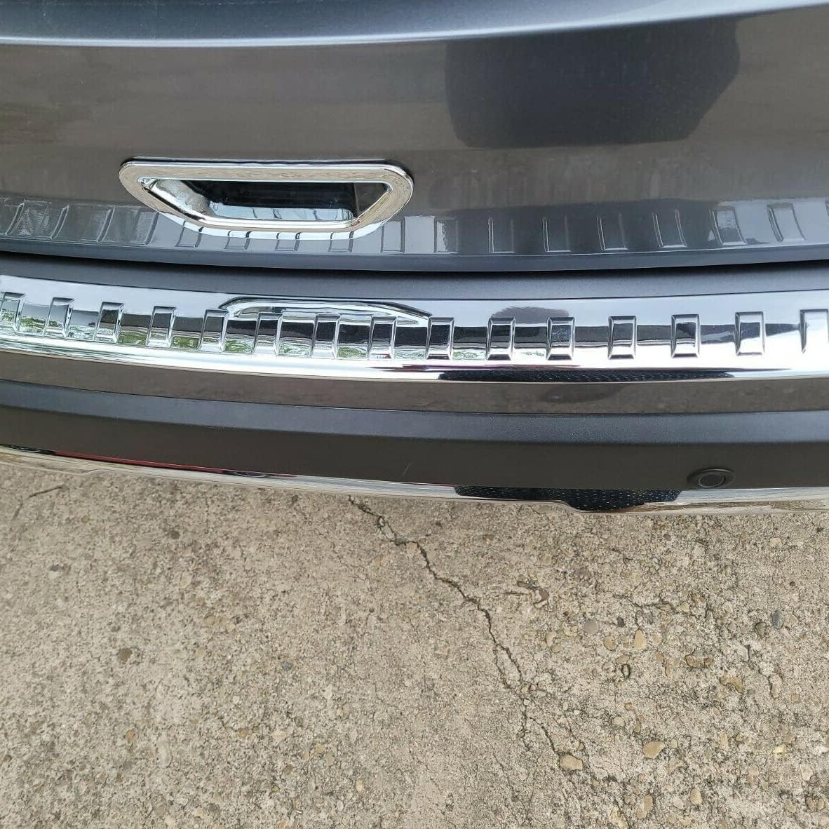 KUAFU Rear Bumper Sill Cover Guard Plate Compatible with 2014-2020 Nissan Rogue 999T6G2000 999B1G500A Bumper Tailgate Back Trunk Door Sill Trim Molding Protector Strip Pad Panel Chrome
