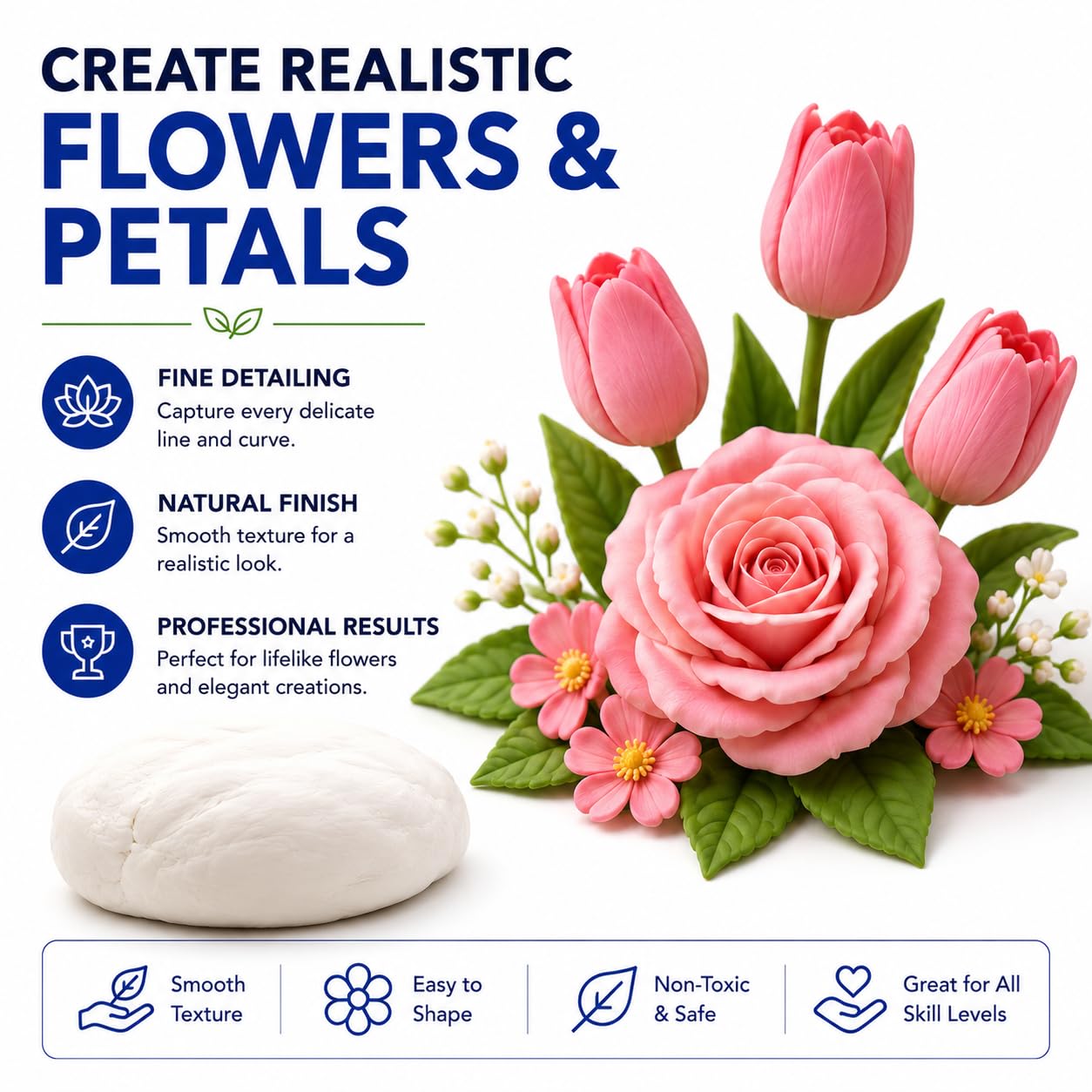 NARA Air-Dry Clay Flexible 250g White Modelling Clay, No Oven or Kiln Needed, Fast Drying Clay for Art, Craft, Sculpting, DIY & Painting Projects 2