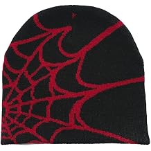 Spider Web Beanie Hat Wool Knitted Hat Y2k Street Beanie for Men Women Winter Warm Beanie Fashion Hip Hop Skull Cap
