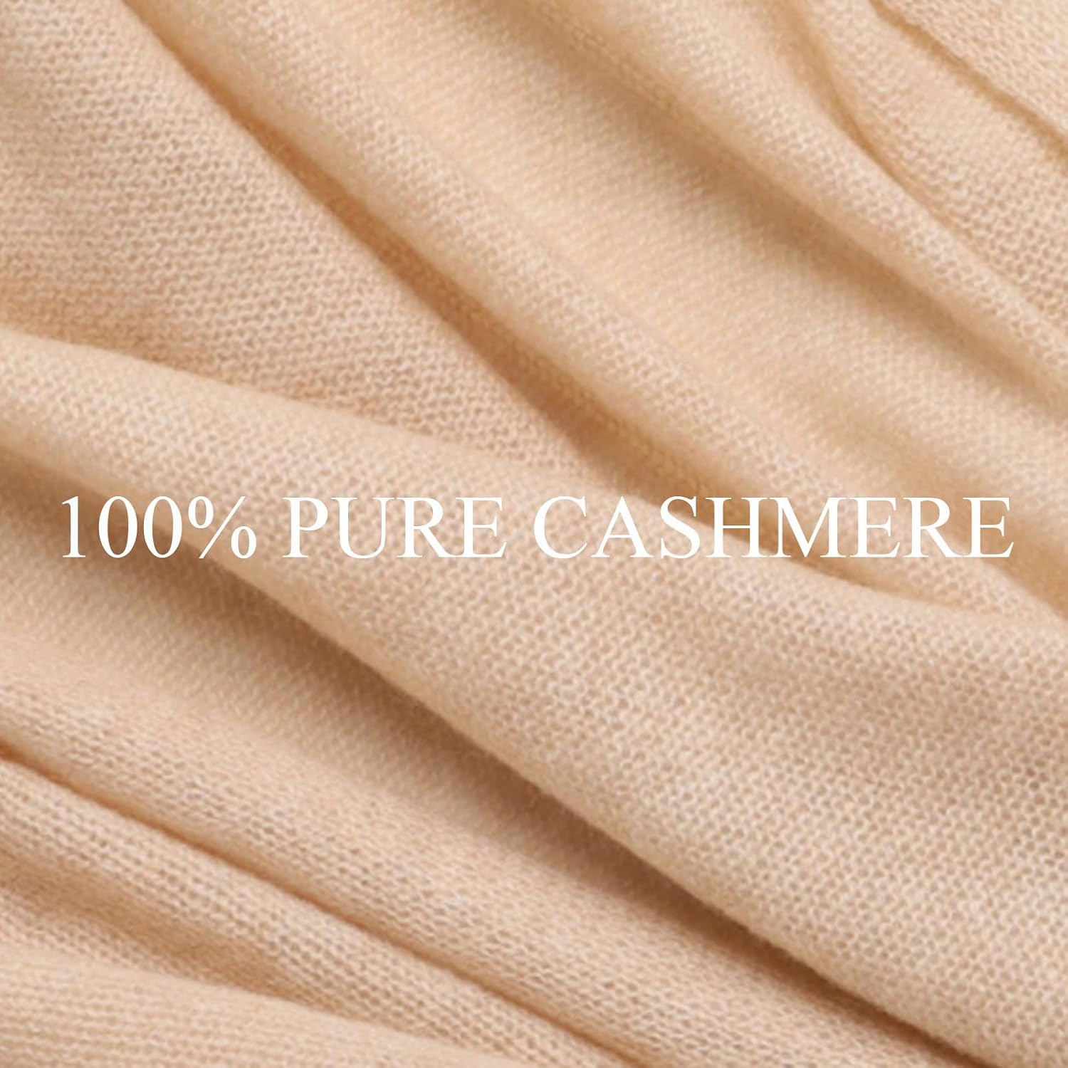 Luxury 100% Cashmere Wrap for Women, 71"x24" Knitted Cashmere Shawl, Lightweight Travel Scarf with Premium Gift Box
