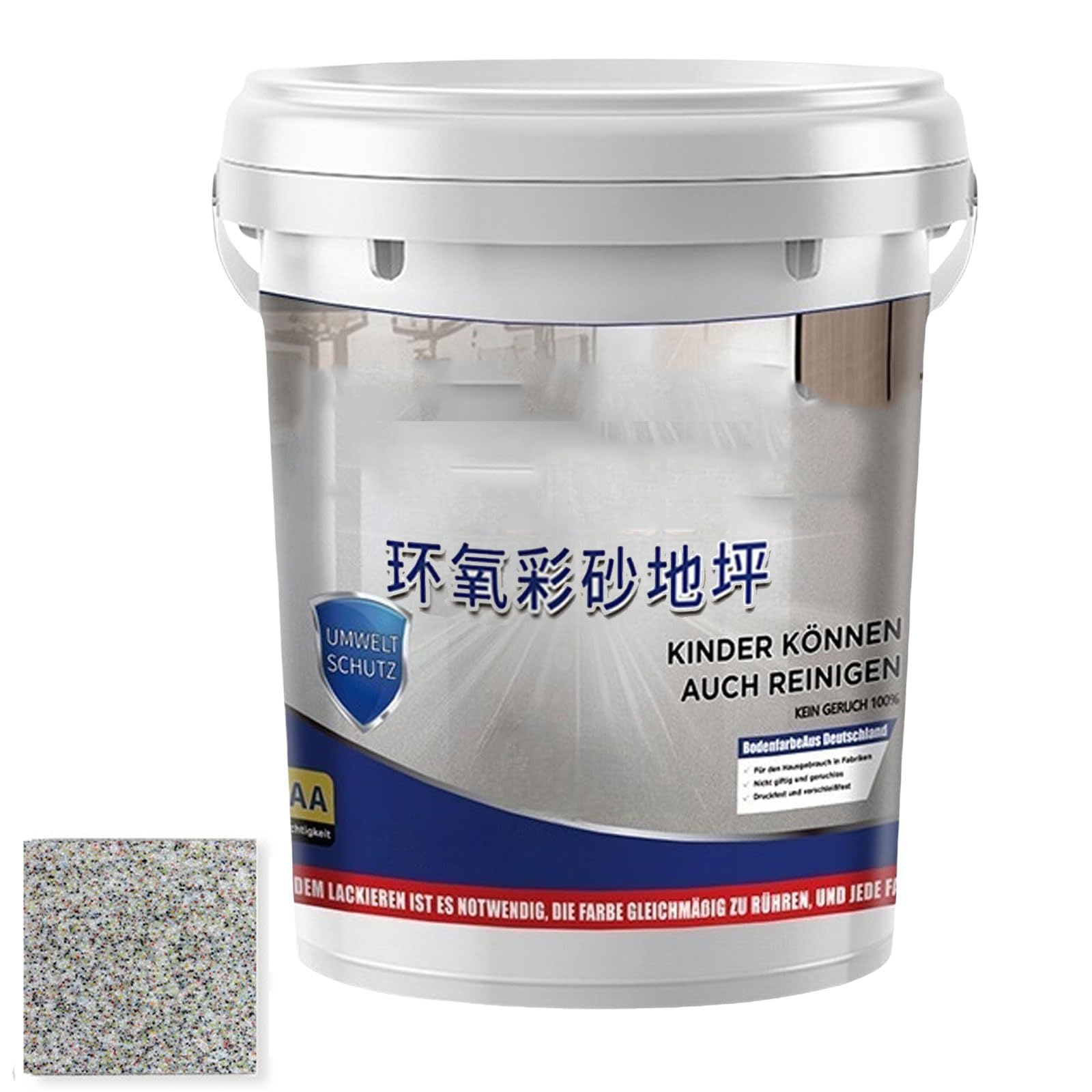 Epoxy Floor Paint, Self Leveling Epoxy Colored Sand Floor Paint, Fast Drying, Stain-Resistant For Concrete Tile Wood Countertop Decorative Finish (Colorful, 1KG)
