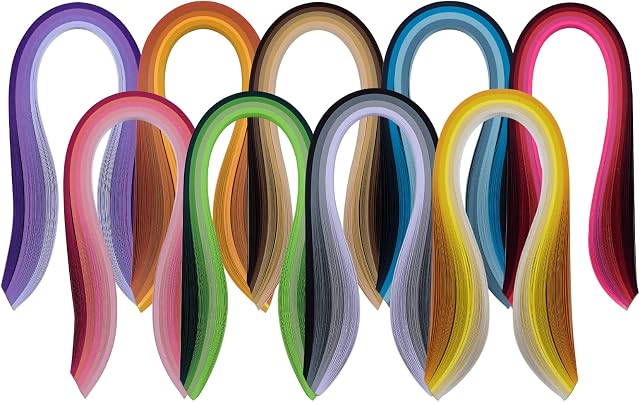YURROAD Quilling Paper for 36 Colors 900 Strips Paper Quilling Set with Quilling Paper Strips 5mm x 39cm for DIY Quilling Paper Arts and Crafts Card Design (5mm)