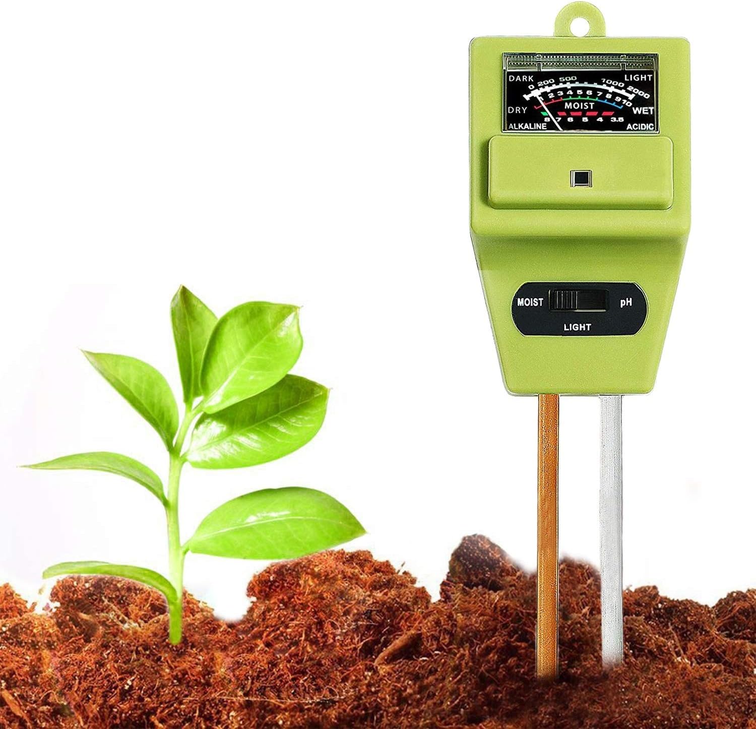 Swiser Soil Test Kit 3-in-1 Soil Tester with Moisture,Light and PH Meter, Indoor/Outdoor Plants Care Soil Sensor for Home and Garden, Farm, Herbs & Gardening Tools(No Battery Needed)