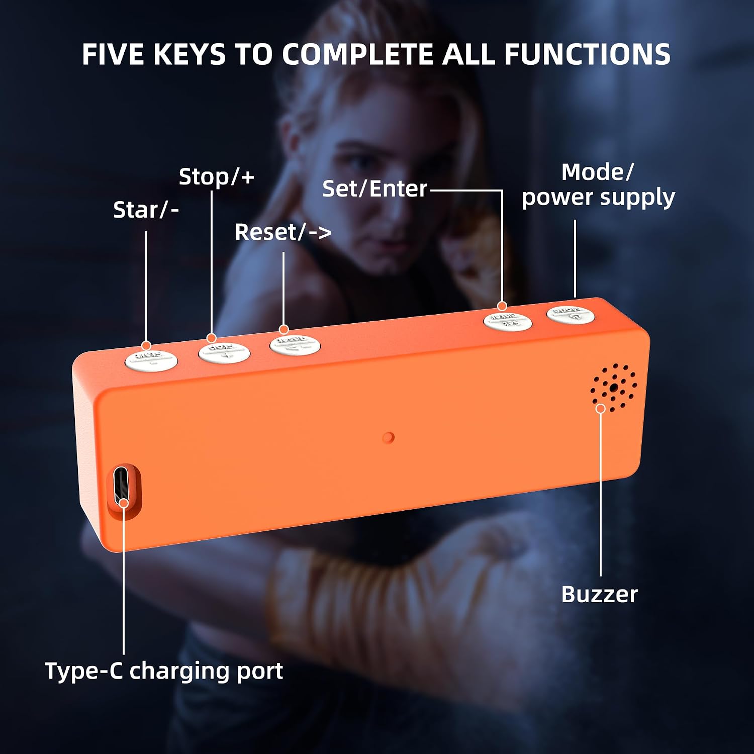 Mini Portable Gym Timer Clock, Large LED Digital Display Screen, Powerful Magnet, Powerful Battery, Count up/Down, Stopwatch, Exercise Interval Timer, Eight Fitness Modes, Suitable for Home and Gym