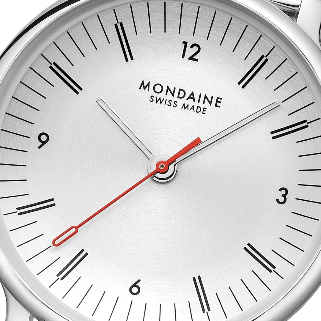 Mondaine Damski zegarek na rękę Doppio z paskiem siatkowym 33 mm MLE.33110.SM
