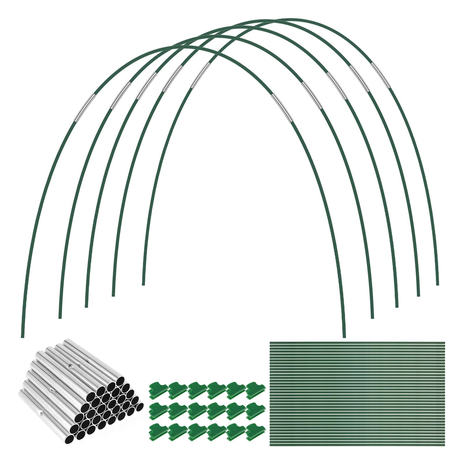 Archi per Serra Orto Greenhouse Hoops Frame Tunnel Kit 17 Inches Long Detachable Garden Hoops Rust-Free Fiberglass Support Botan Awning Grid