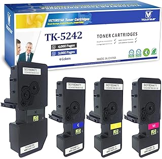 VICTORSTAR @ Compatible Toner Cartridge TK5242 TK-5242 for Kyocera ECOSYS P5026cdn / P5026cdw / M5526cdn / M5526cdw Laser Printers (4 Colors)