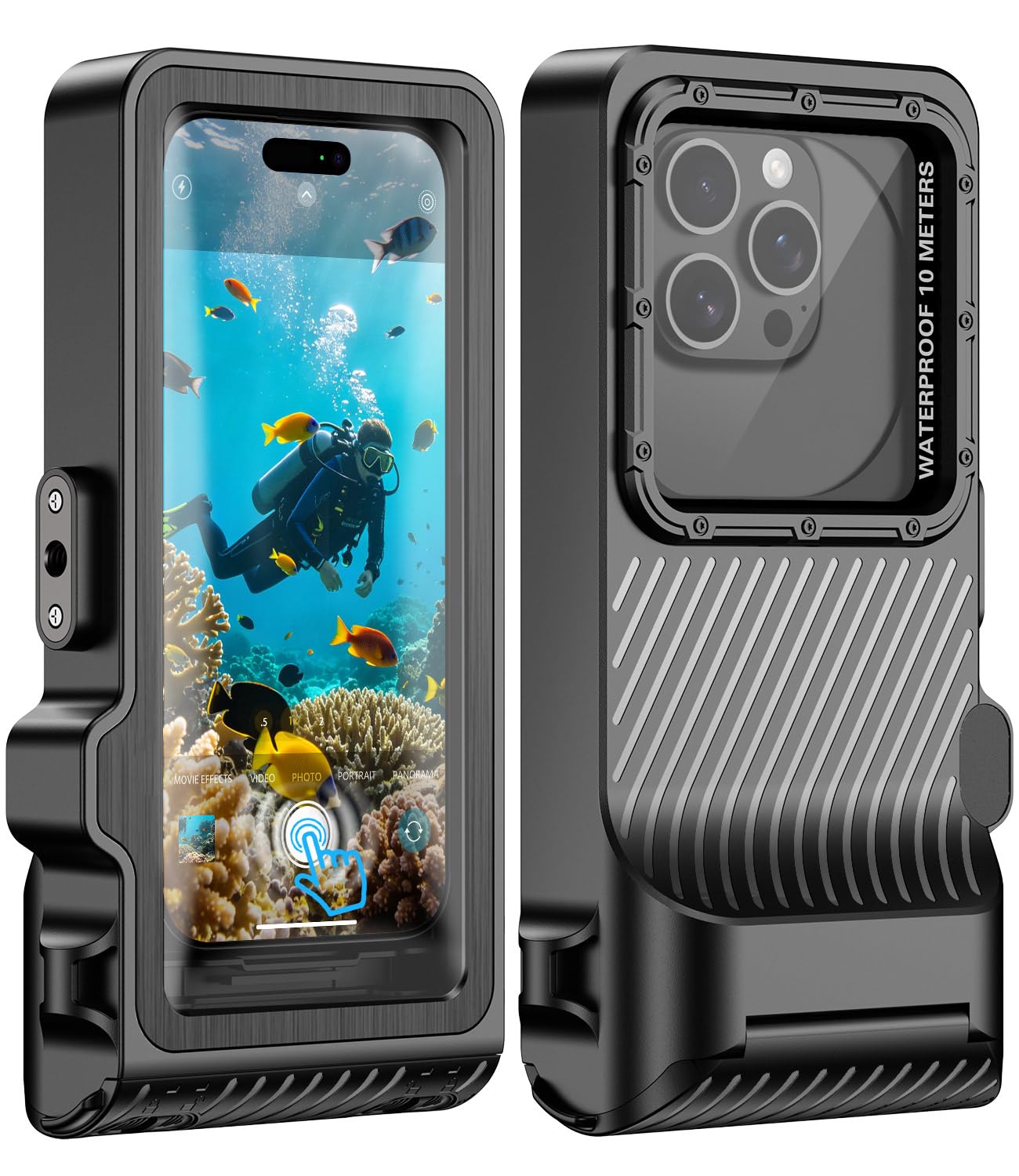 Wasserdicht Handyhülle Unterwasser Tauchen Handy mit Touchscreen, Universelle Professionelle Wasserfeste Hülle tief 10M für iPhone Samsung Huawei Xiaomi Redmi, Tauchen Schnorcheln Surfen Case(Schwarz)