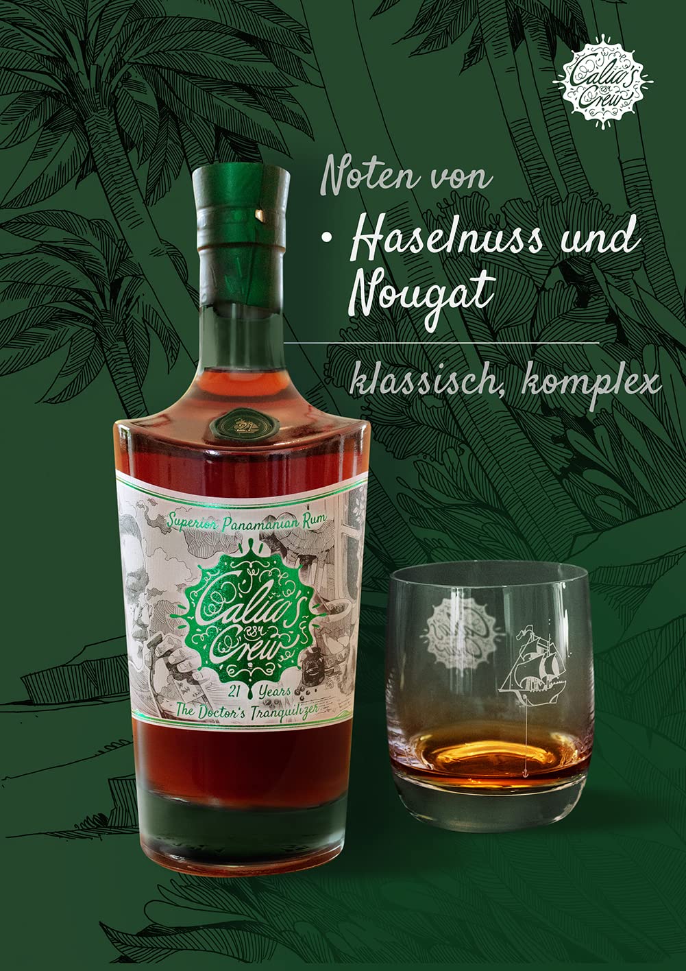 Calico's Crew The Doctors Tranquilizer Luxus Rum in Geschenk Holz-Schatztruhe