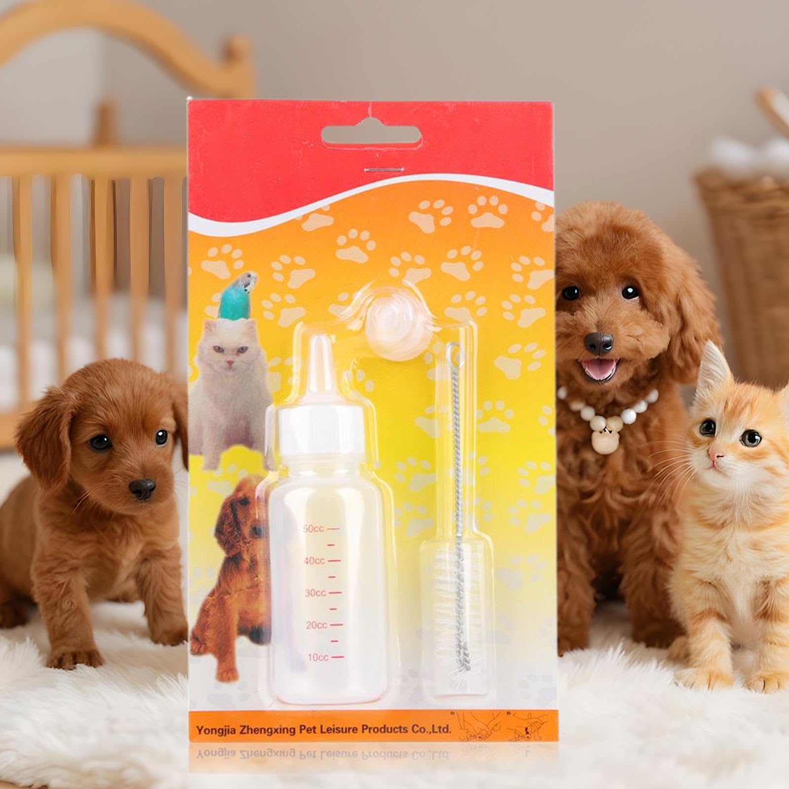 Biberón para Cachorros Botella De Agua Portátil Antiderrames De Pequeños | Set Biberón Mini Para Perros 50 ml , Ardillas, Hurones, Mapaches, Hámsteres, Viajes, Lactancia Y Clíni