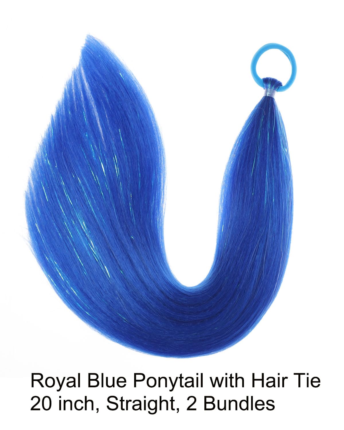 Colored Hair Extensions Royal Blue Ponytail 20 Inch 2 Pack for Festivals Amazon.com : Colored Hair Extensions Royal Blue Ponytail  main image 2