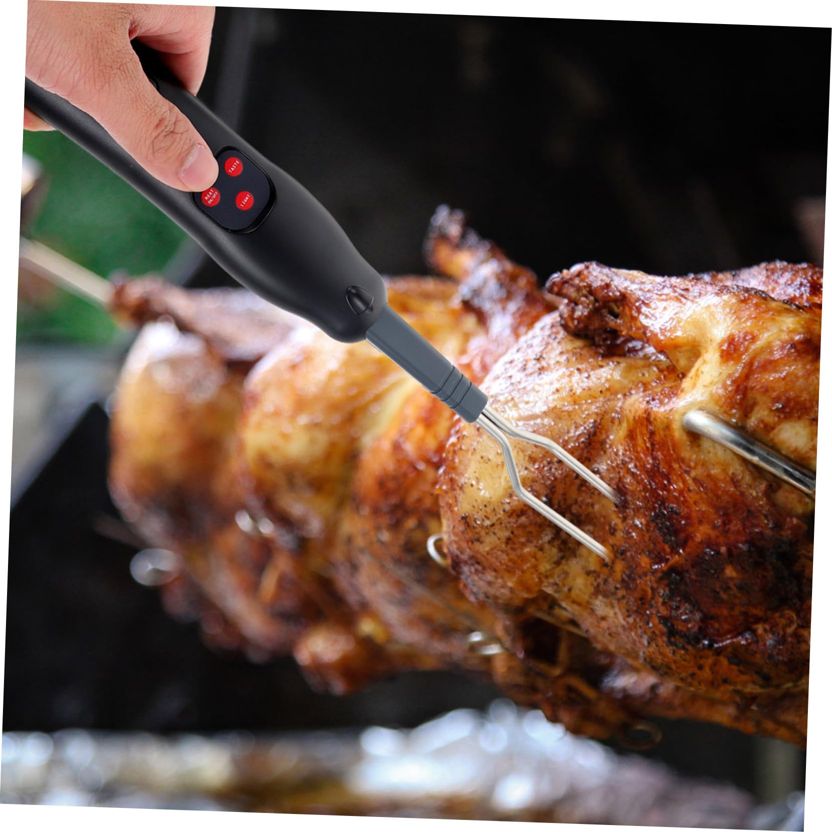 TOYANDONA 2 Pezzi Termometro Elettronico per Carne Bbq con Ergonomico e Sicura Strumento per Arrosto e Termometro Wireless Inossidabile