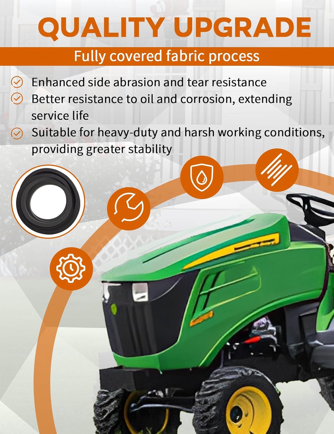 Drive Belt Fit for John Deere L100 110 120 130 LA105 115 125 135 X110 140 D100 D120 D125, Replace M155885 B1A116, 44" Snow Blower Heavy Duty V-Belt