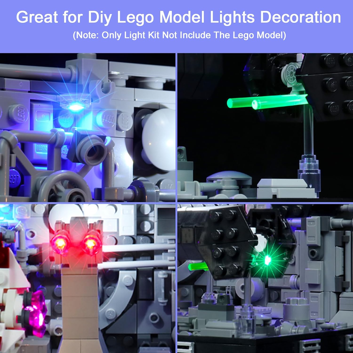 Upgraded Light Kit Compatible with Lego Death Star Trench Run Diorama Building Set, Lights Decoration Compatible with Lego 75329 (Model Not Included)