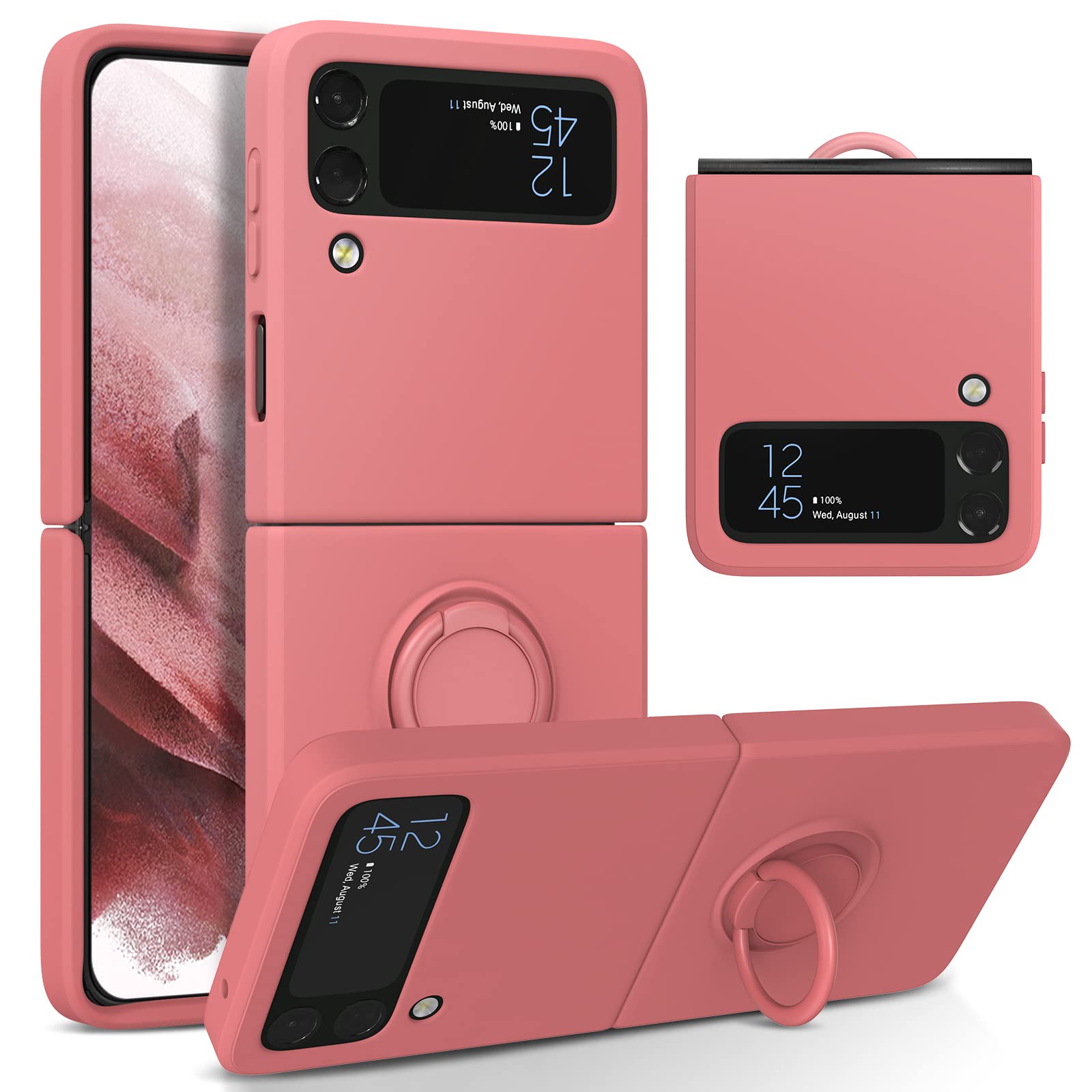 Androidケース SAMSUNG - Galaxy Z Flip3 Siricone cover with ring Amazon.com: Samsung Galaxy Z Flip3 Silicone Cover with Ring