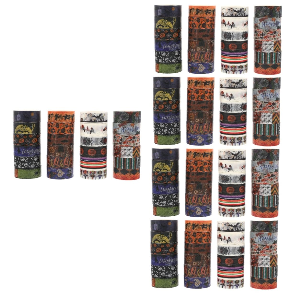 TEHAUX 120piezas Cintas Washi De Halloween Decorativas De Diseño Festivo para Manualidades Diarios y Tarjetas Adhesivas y Ecológicas