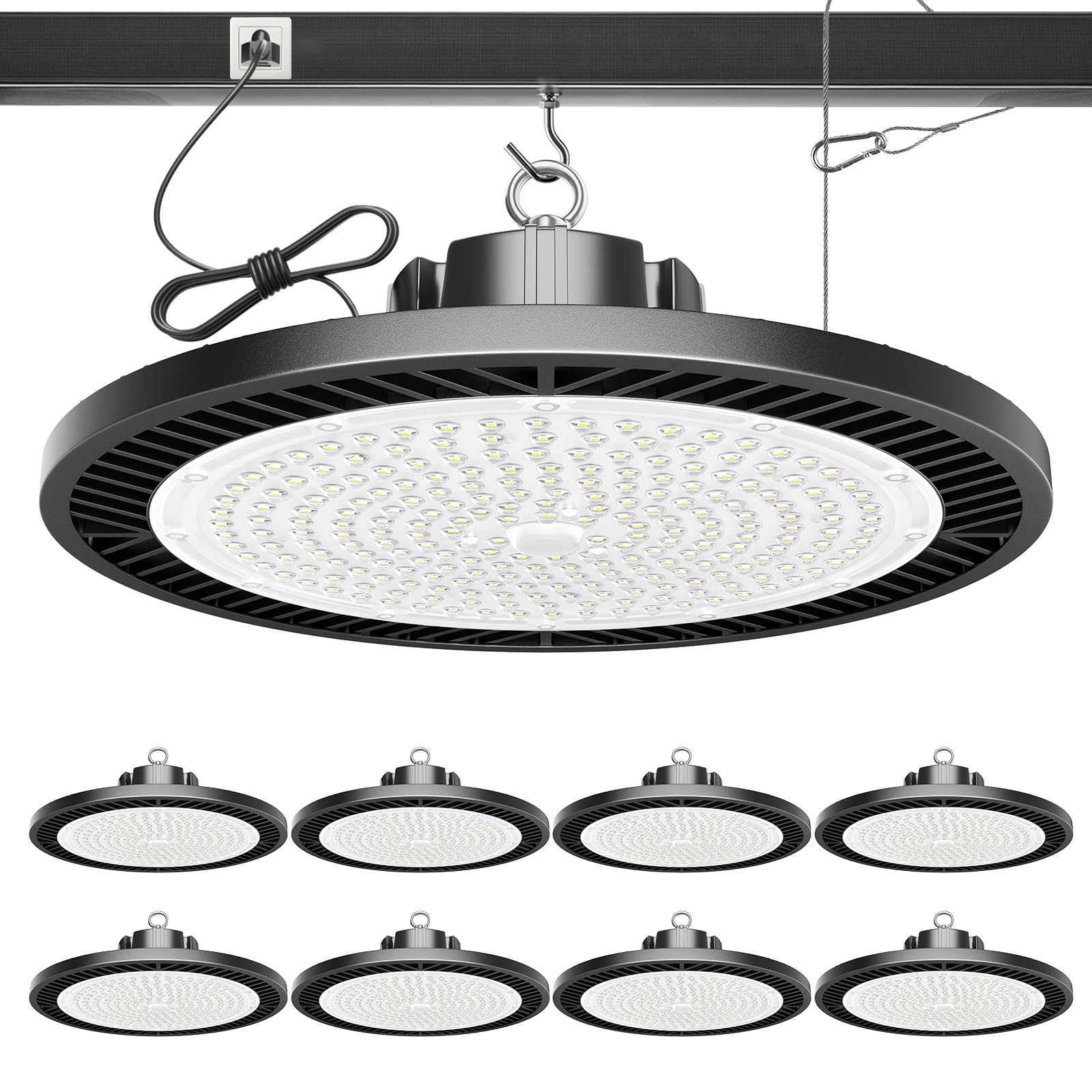 ちぇりー　EL-HV42300 6台セット照明本体 5000K ELEKICO Super Bright 250W 35000LM 8pack UFO LED High Bay Light