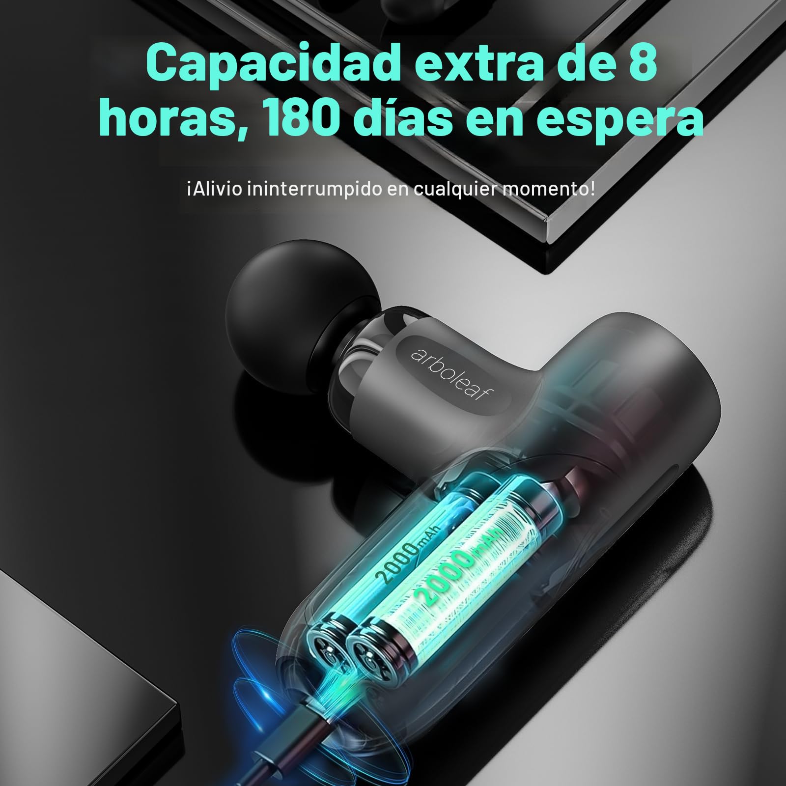 arboleaf Mini Pistola de Masaje, Masajeador Muscular Profesional de 3200 rpm y 5 Velocidades, Massage Gun Silencioso para Relajación Muscular