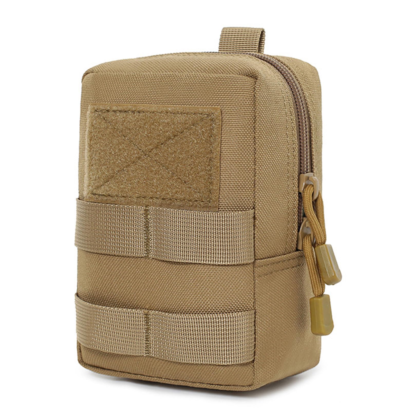 Huntvp Tactical MOLLE Phone Pouch, Small Belt Pouch Bag EDC Gadget Waist Belt Pack for Outdoors, Hunting, Camping, Trekking, Traveling (Brown)