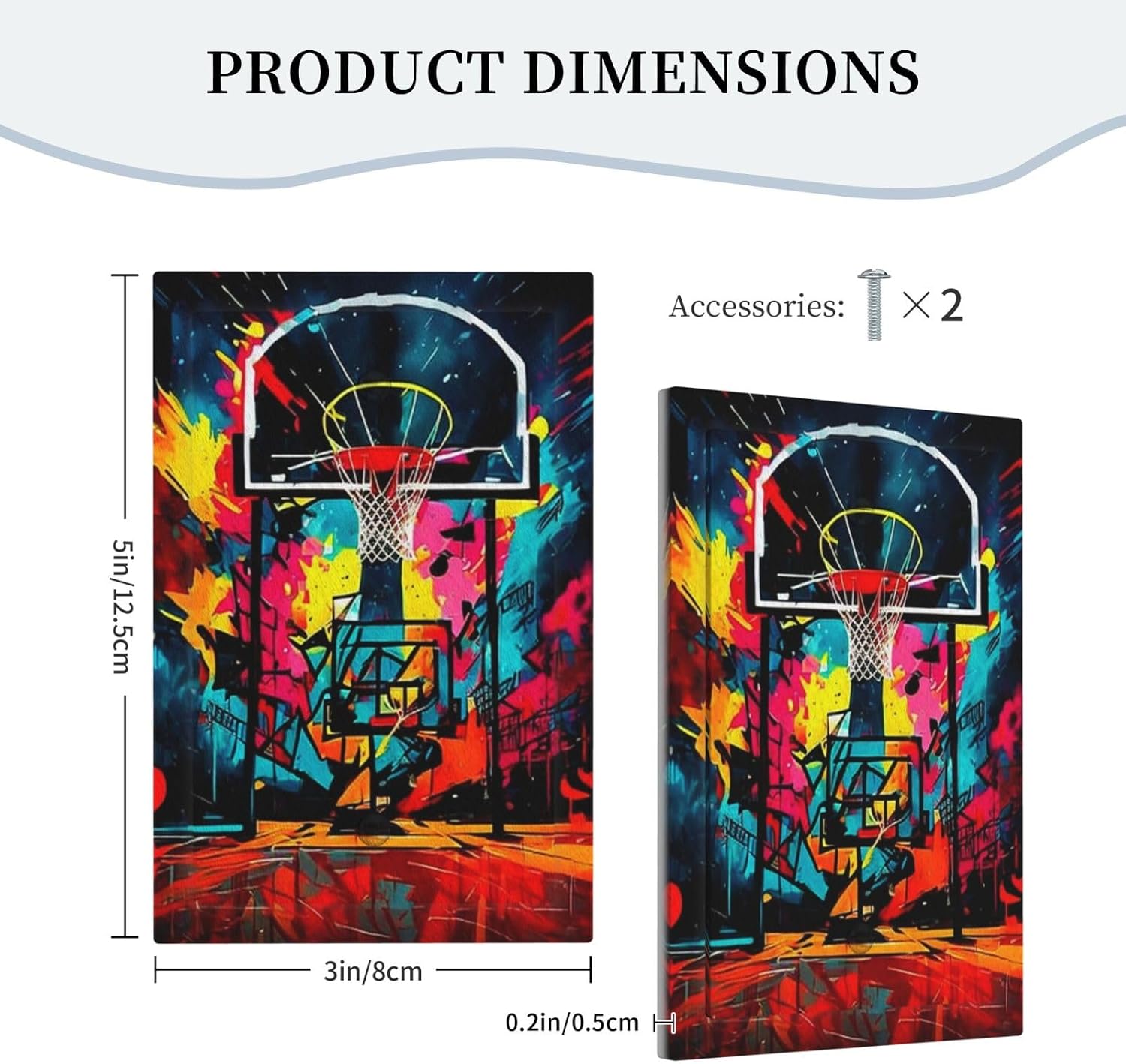 Decorative Light Switch Plate Covers Colorful Graffiti Basketball Sport Basket Hippie 1 Gang No Device Single Blank Outlet Covers Wall Plate Light Switch Cover Plate Faceplate for Home Decor image 5