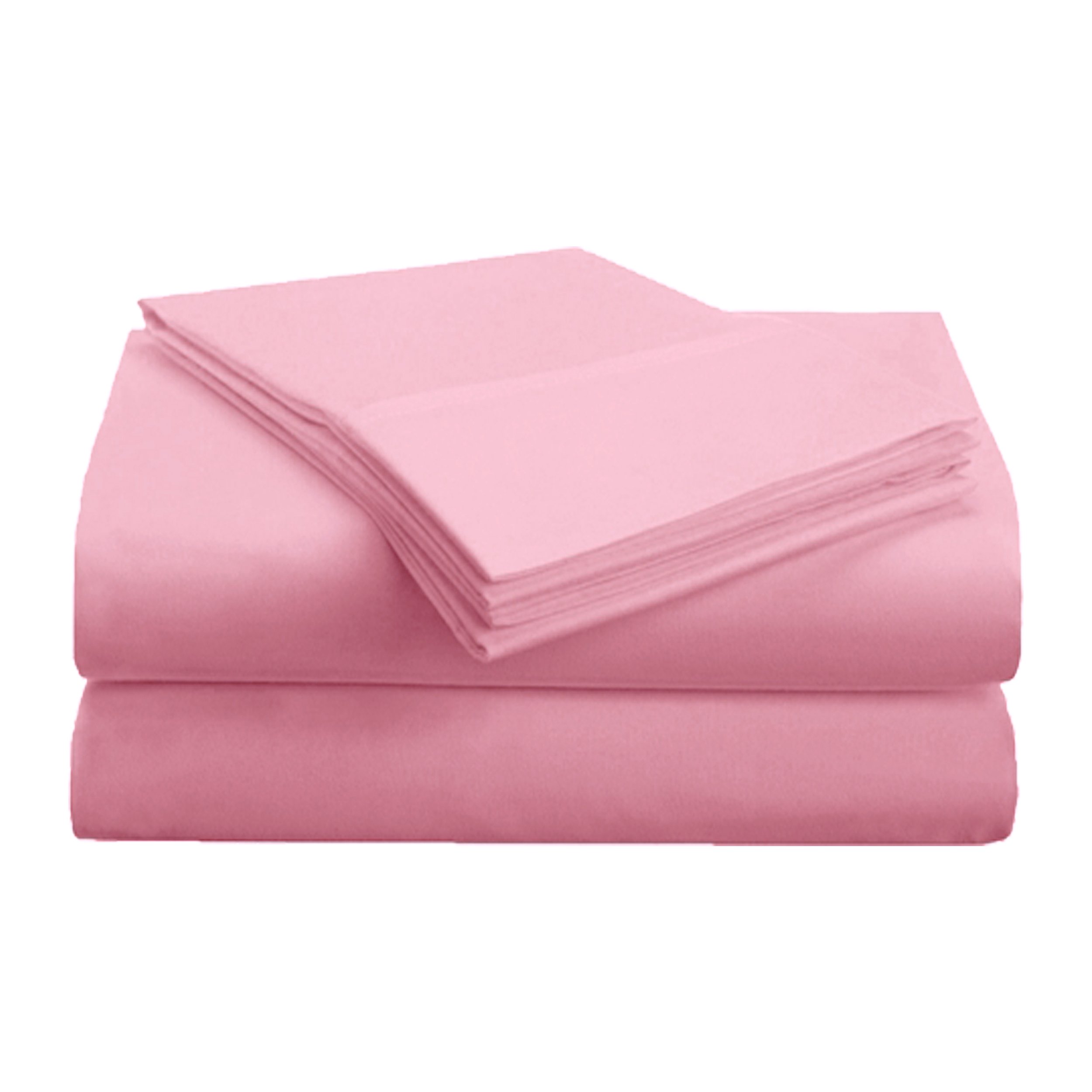 Drap de lit en microbrosse Superior 1500 King rose l Parure de lit 3 pièces pour grand lit
