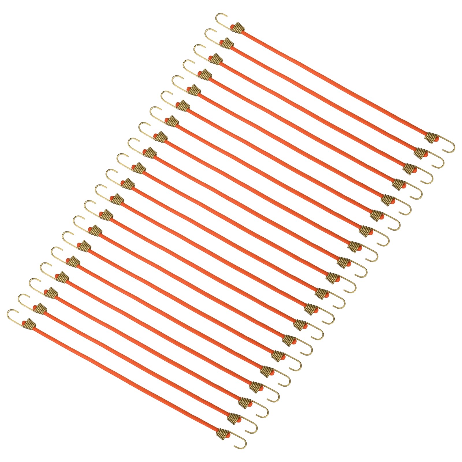PATIKIL Bungee Cords with Hooks, 25.4cm, Orange, 20 Pcs