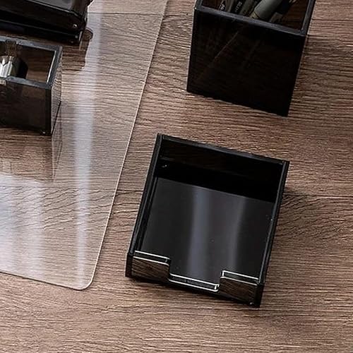 Miniatura 7 de Soporte de notas adhesivas de acrílico negro para escritorio, organizador autoadhesivo, soporte para bloc de notas con diseño antideslizante para