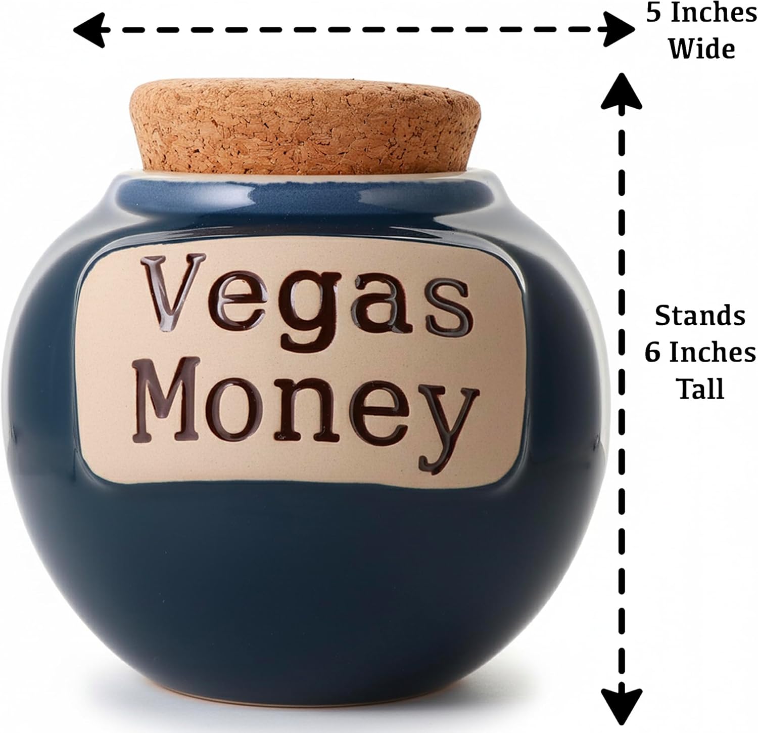 Cottage Creek Vegas Money Casino Money Jar | Blue Las Vegas Casino Piggy Bank | Fun Home Decor Slot Machine Gifts for Men and Women | Ideal Birthday, White Elephant