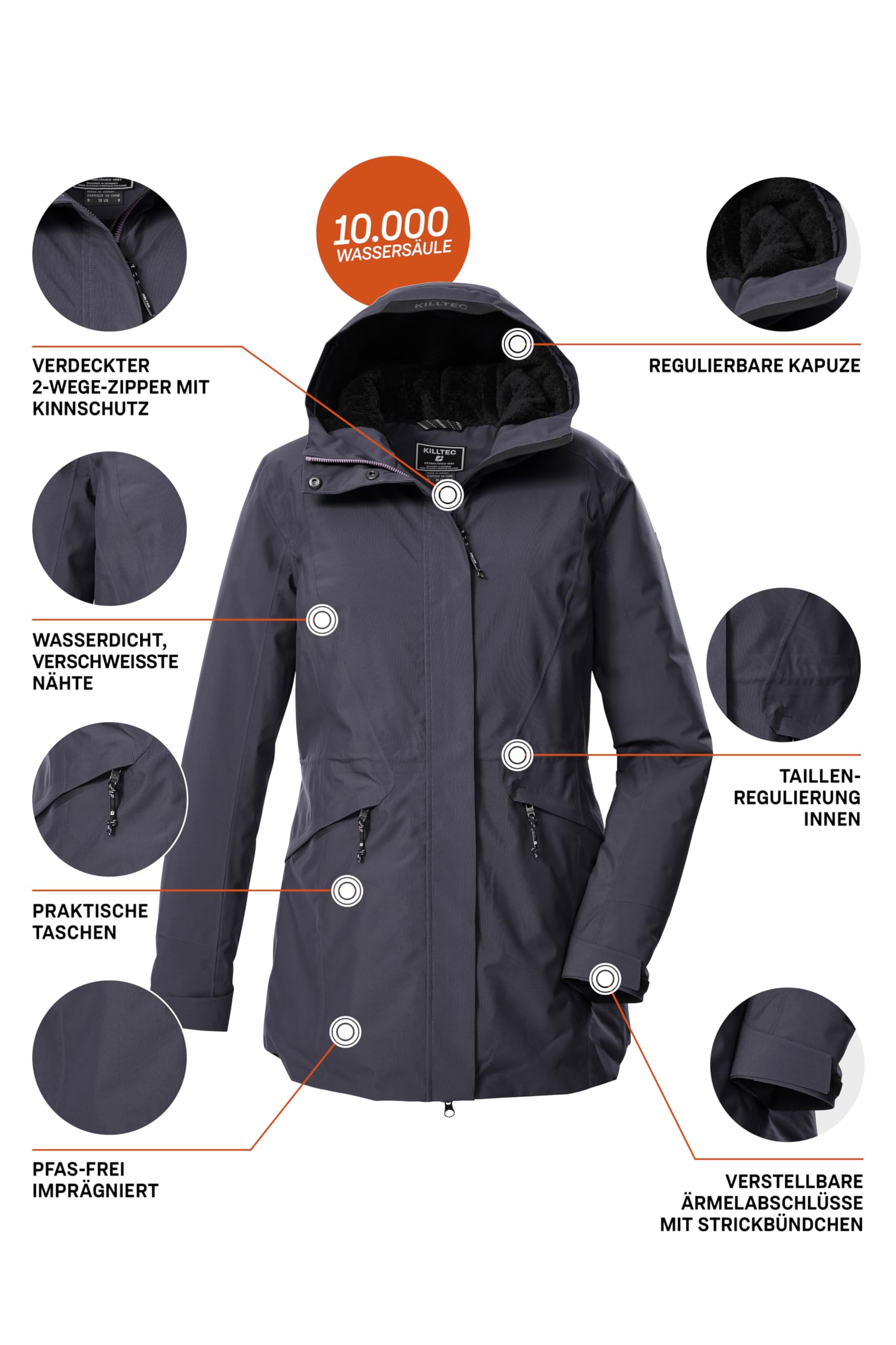 Killtec Parka outdoorowa/funkcjonalna parka z kapturem Kobiety Kow 19 Wmn Prk