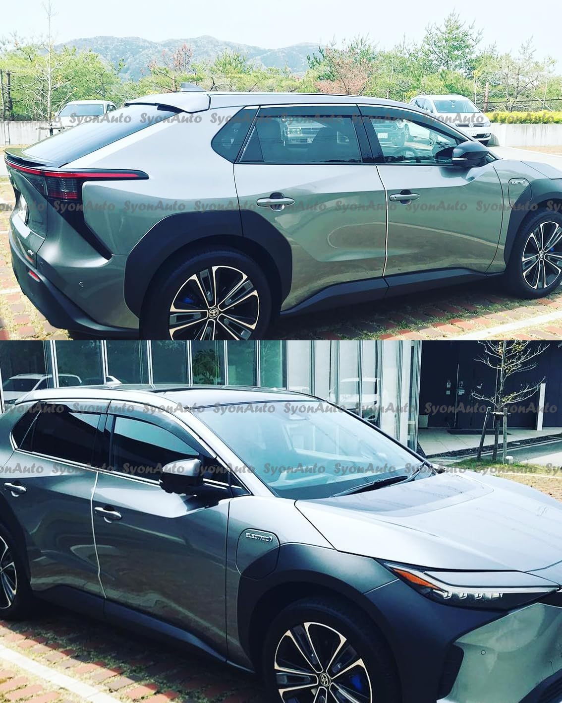 Fits 2023-2026 Toyota Bz4x JDM Smoke Tinted Window Visor W/Black Trim Rain Guard