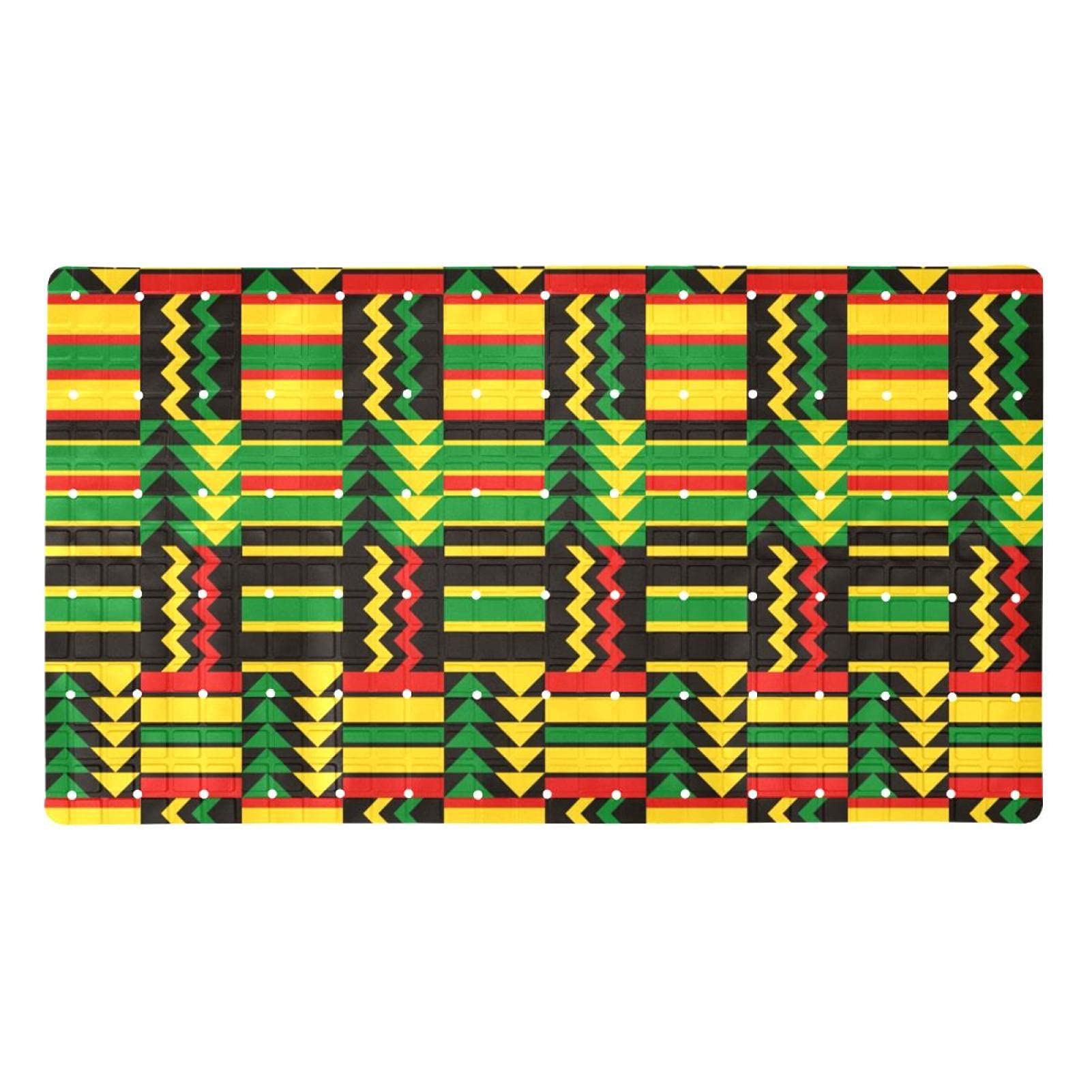 Tapis de douche doux en zigzag 37x68 cm pour baignoire sans BPA lavable