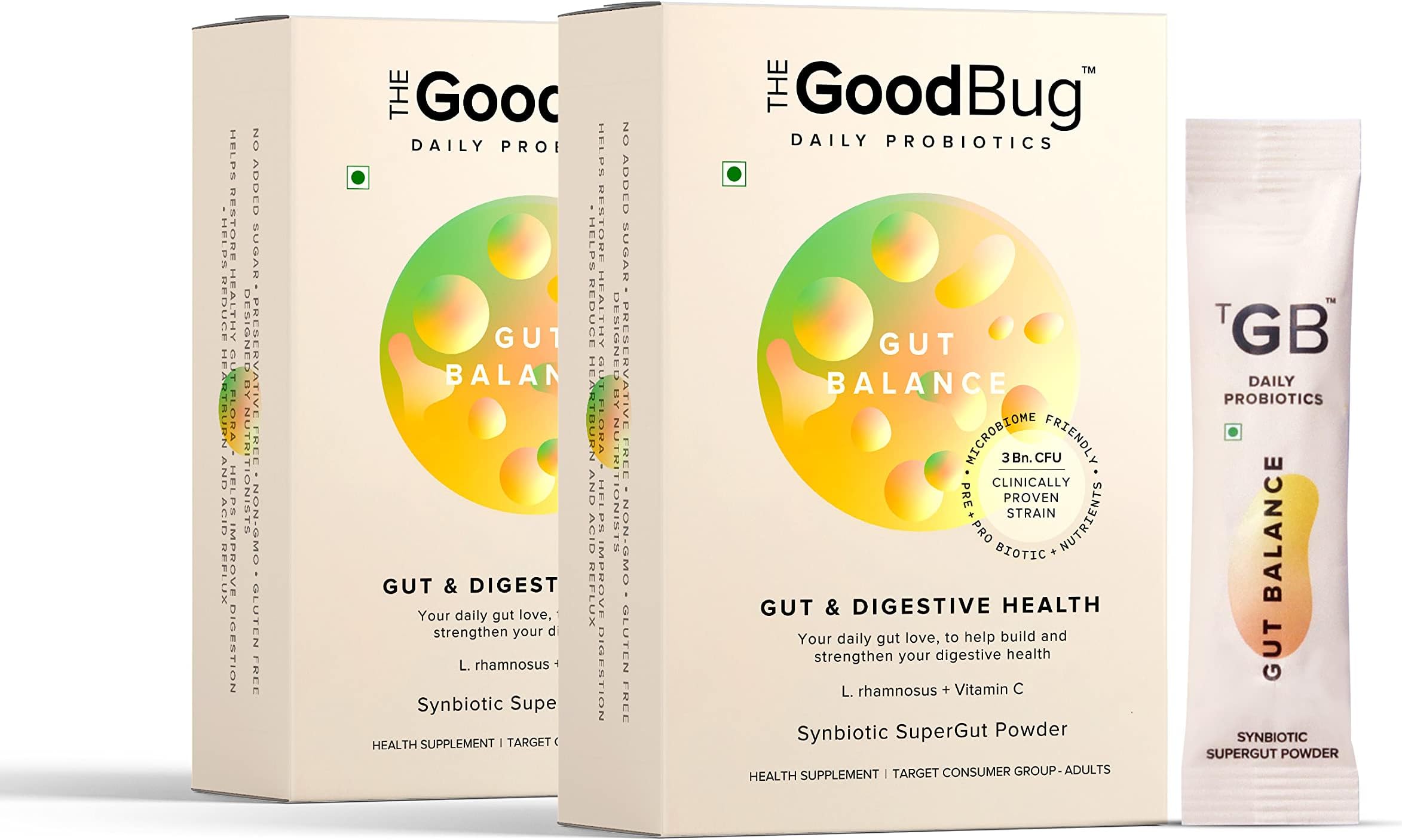 The Good Bug Gut Balance SuperGut Stick for Gut Health, Strong Digestion & Immunity | Probiotics + Inulin + Vitamin C | For Men & Women | 3Bn CFU of Clinically Proven Strains | 60 Days Pack