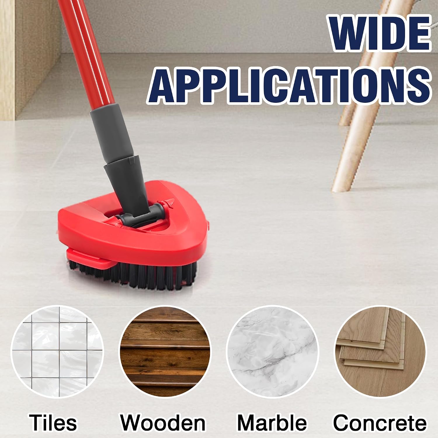 2 Pack Spin Mop Brush for O-Cedar RinseClean 2 Tank System, Mop Attachments Scrub Replacement Heads, Microfiber Triangle Hard Bristle Cleaning Brush Floor Scrubber for Bathroom Kitchen Wall