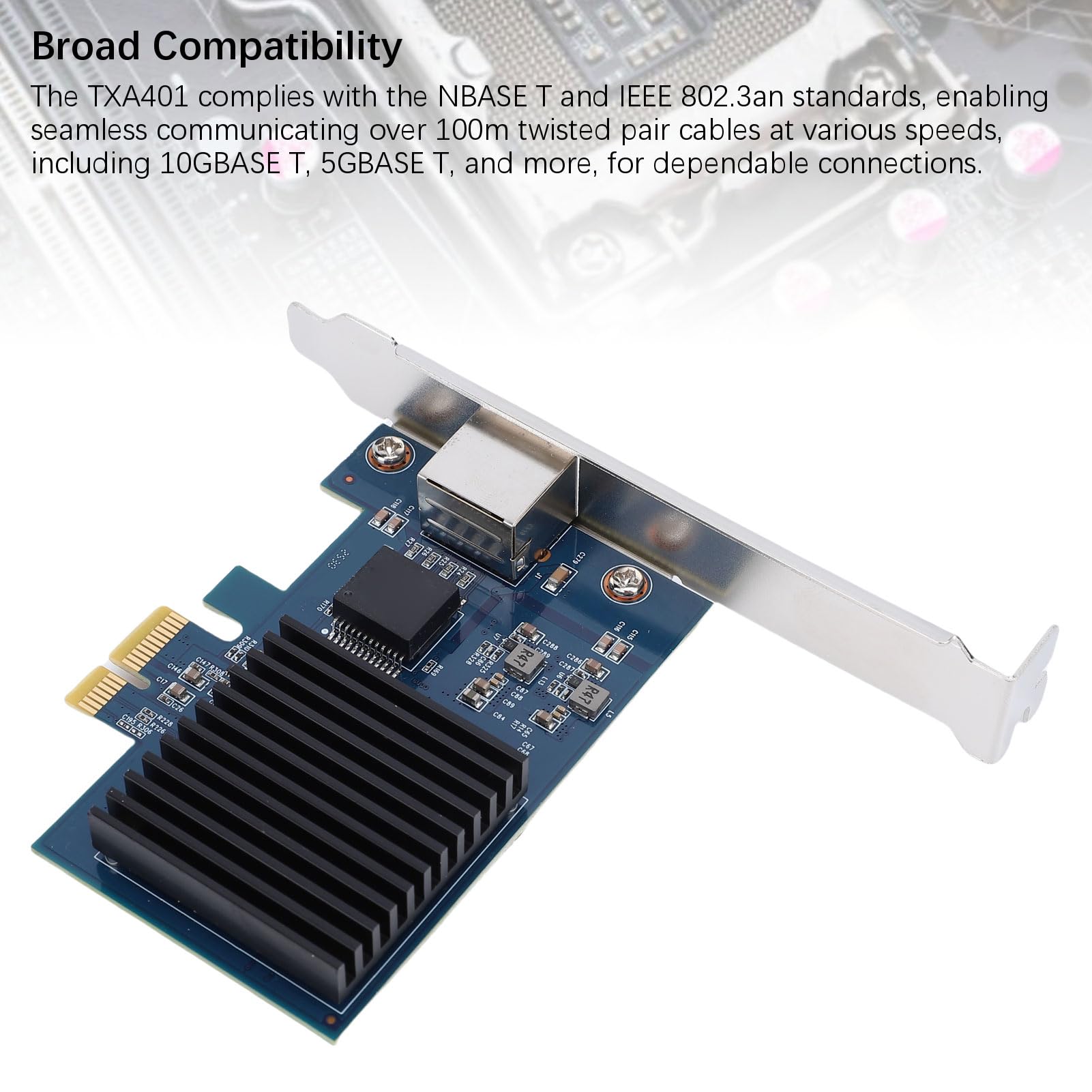 GOWENIC Adaptador Ethernet de Alta Velocidad de Tarjeta de Red PCIe 10G para PC con Puerto RJ45 e Interfaz PCI Express Gen 4.0