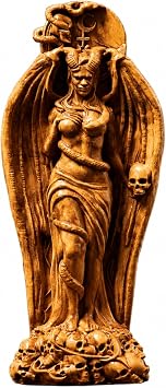 Lilith the Queen of Night Statue, Goddess Statue, Sumerian Decor, Lilith Figurine, Gothic Decoration, Wiccan Altar, Creative Desktop Decorations, Ishtar, Inanna Wood